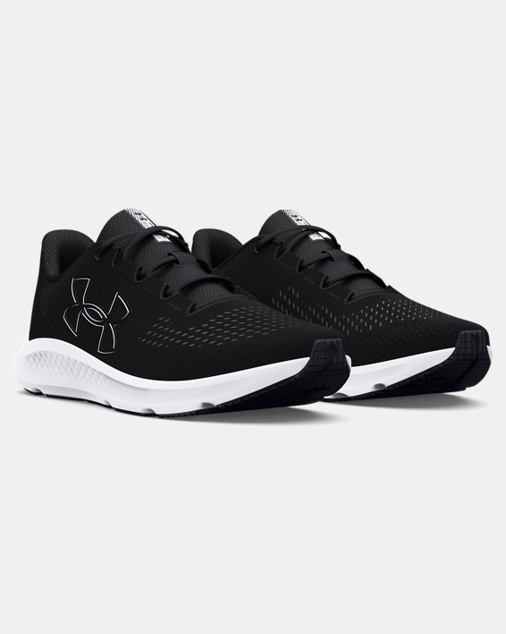 Women's UA Charged Pursuit 3 Big Logo Running Shoes in Black image number 3